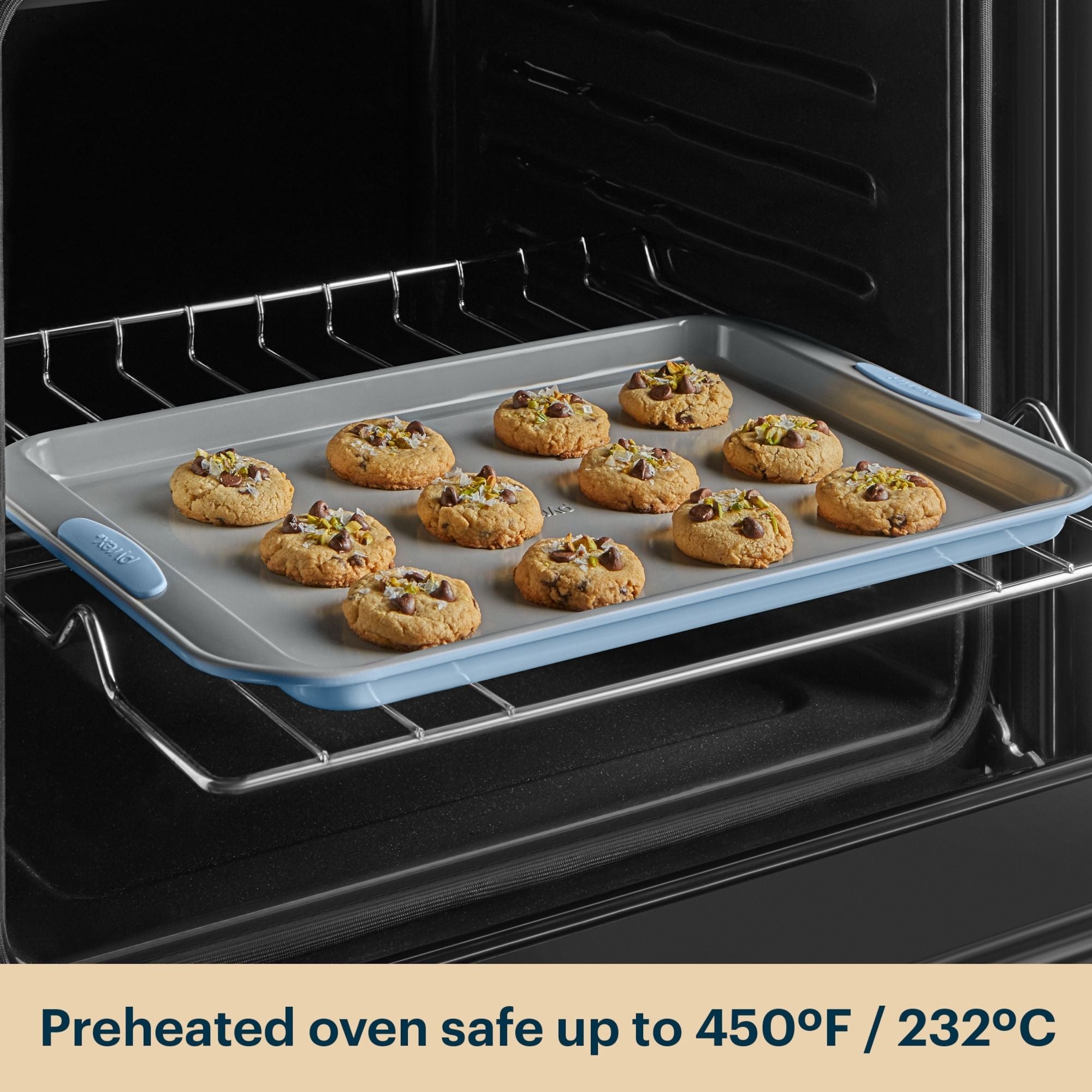 Pyrex? Metal Bakeware 3-Piece Large Cookie Sheet Set in Cerulean - Image 6
